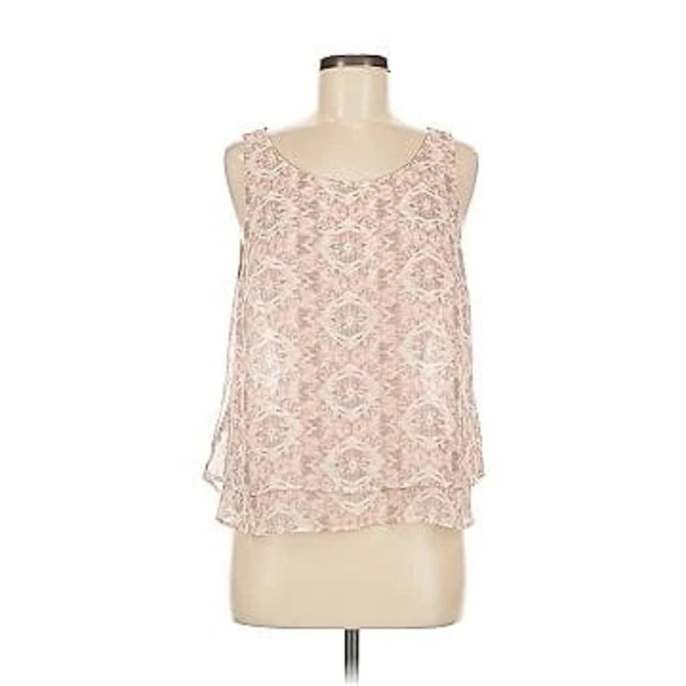 BCBG Womens Tank Top Size M‎ Medium Boho Fairy Pink Summer Spring Blouse